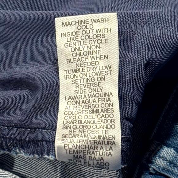 Democracy Ab Technology Jeans Y2K Wide Leg Cropped High Rise Button Fly Blue 12 - Picture 5 of 7